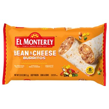 El Monterey Bean & Cheese Burritos, 8 ct
