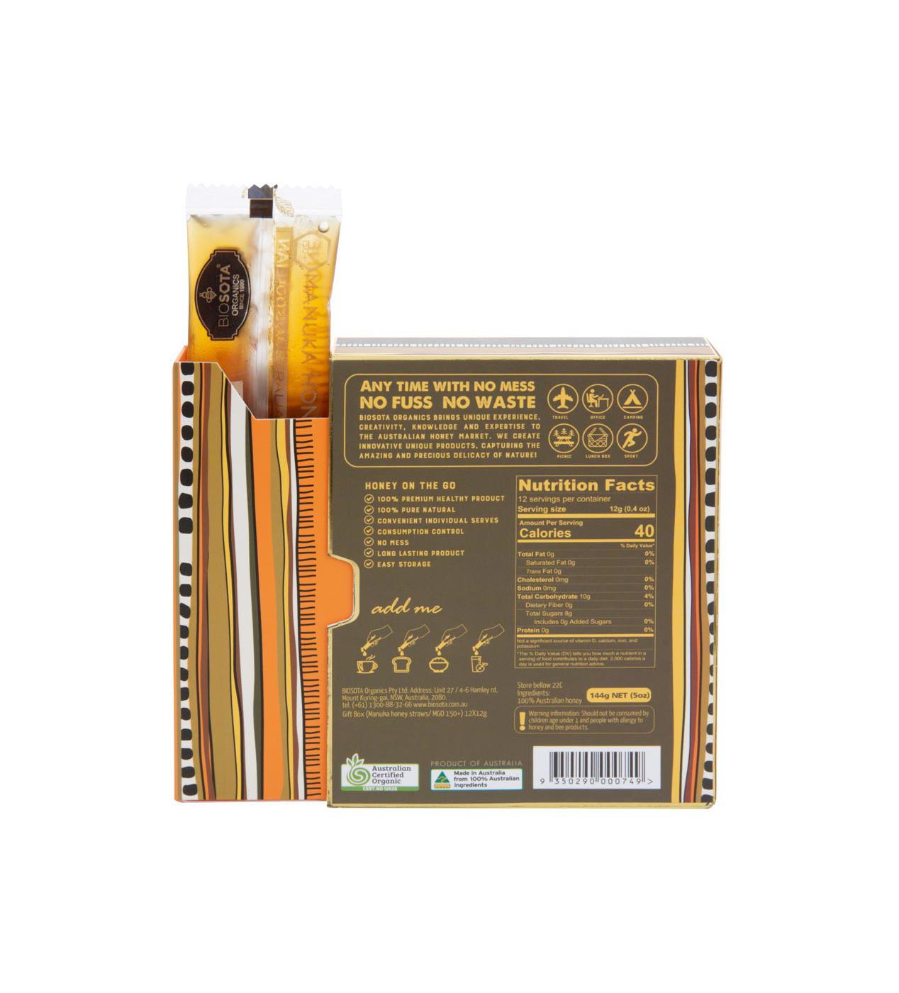 Biosota Organics Australian Manuka Honey Straws MGO 150+; image 2 of 2