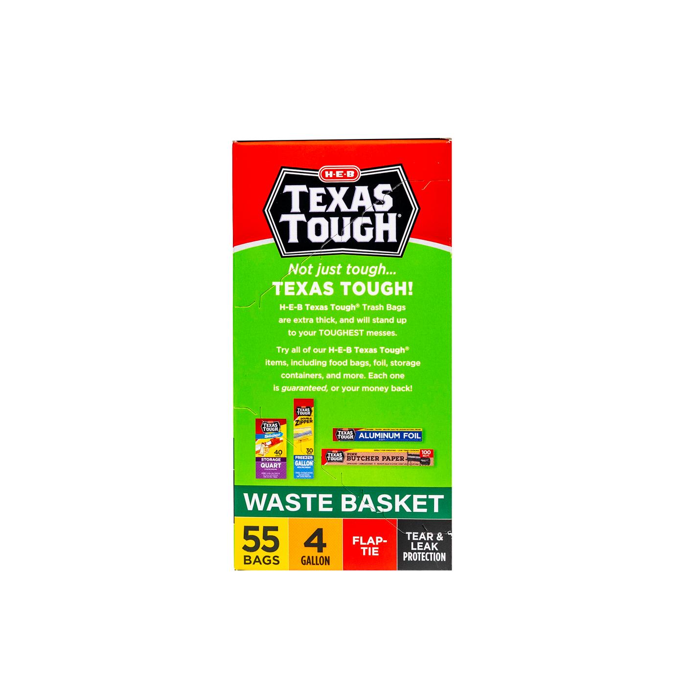 H-E-B Texas Tough Small Wastebasket Trash Bags, 4 Gallon; image 4 of 5
