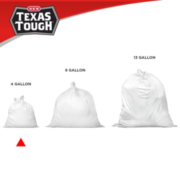 H-E-B Texas Tough Small Wastebasket Trash Bags, 4 Gallon, 55 ct