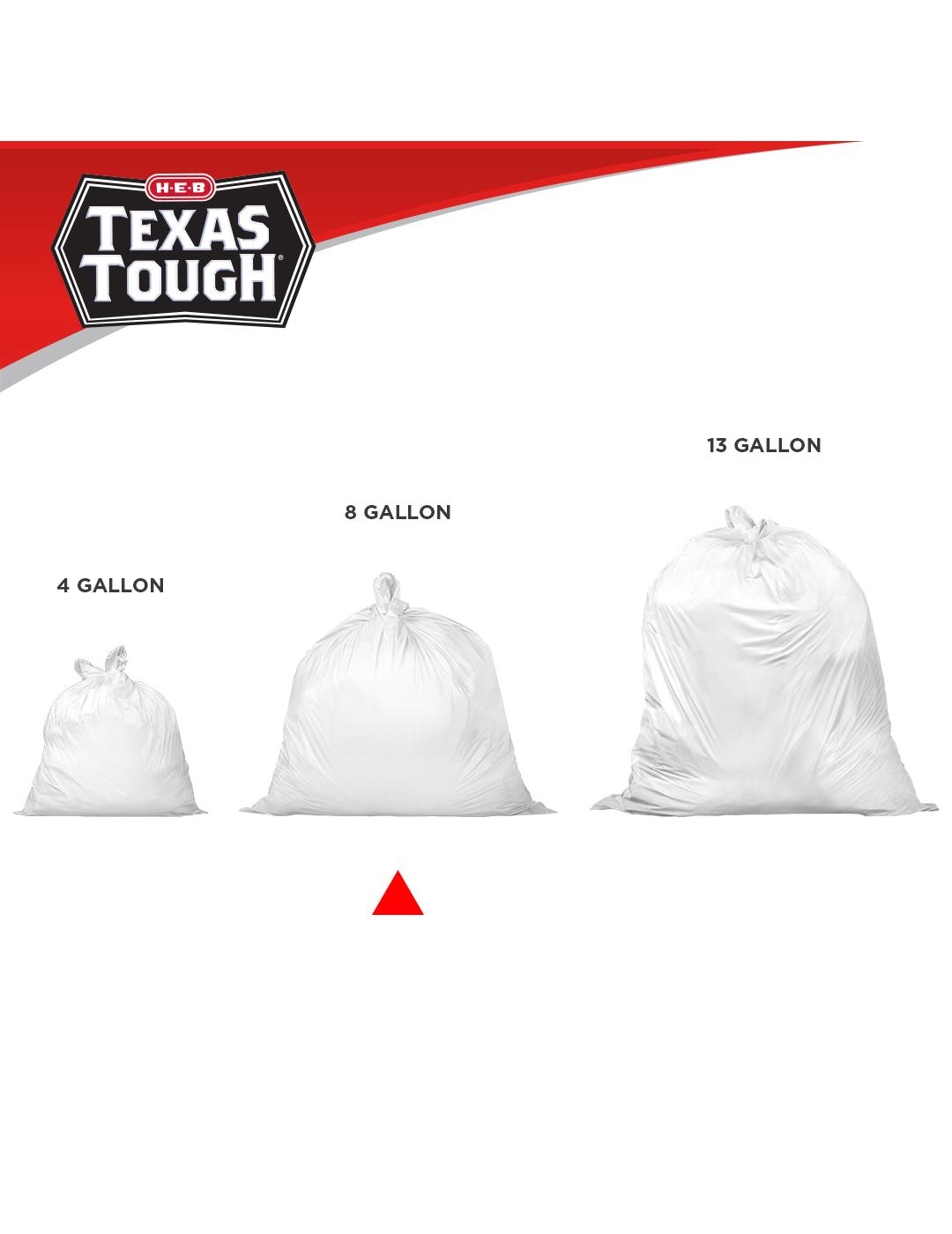 H-E-B Texas Tough Wastebasket Trash Bags, 8 Gallon; image 5 of 5