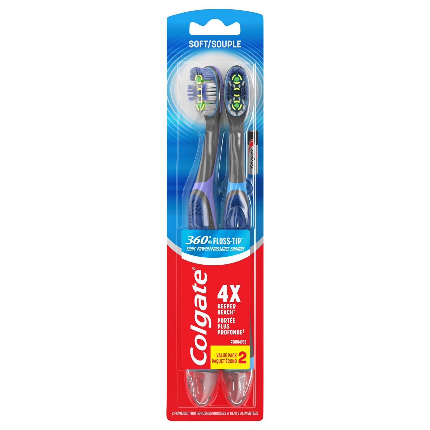 Colgate 360 Floss -Tip Sonic Powered Toothbrush - Soft; image 1 of 10