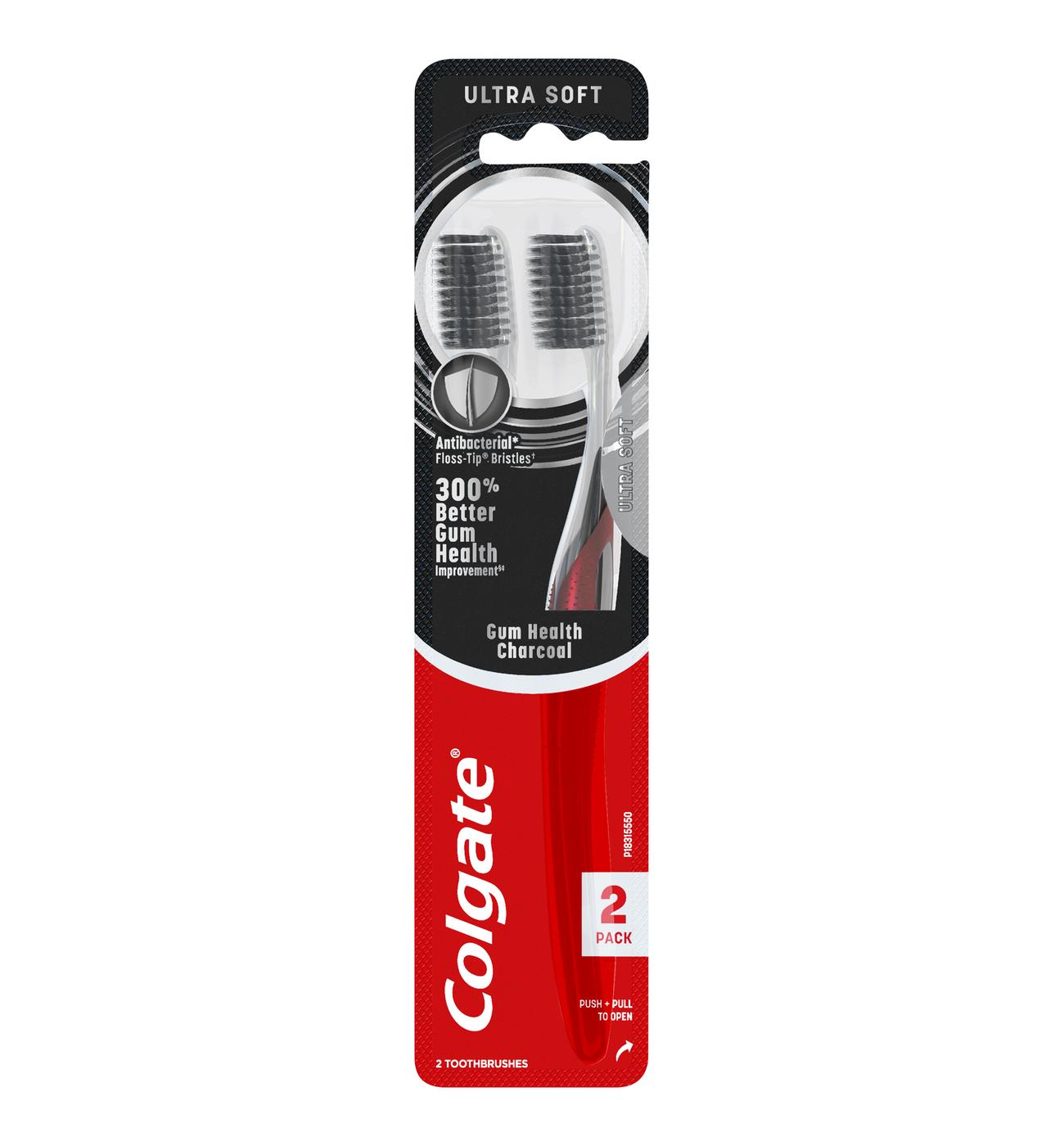 Colgate Gum Health Charcoal Toothbrushes - Ultra Soft; image 1 of 4