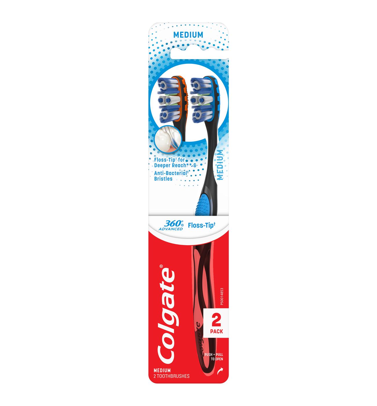 Colgate 360° Advanced Floss-Tip Toothbrush - Medium; image 1 of 5