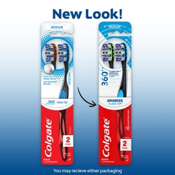 Colgate 360° Advanced Floss-Tip Toothbrush - Medium