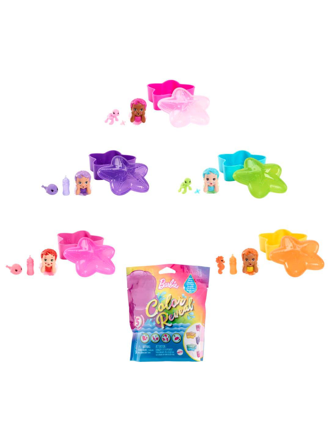 Barbie Color Reveal Mermaid Babies with Pet - Rainbow Series; image 1 of 3