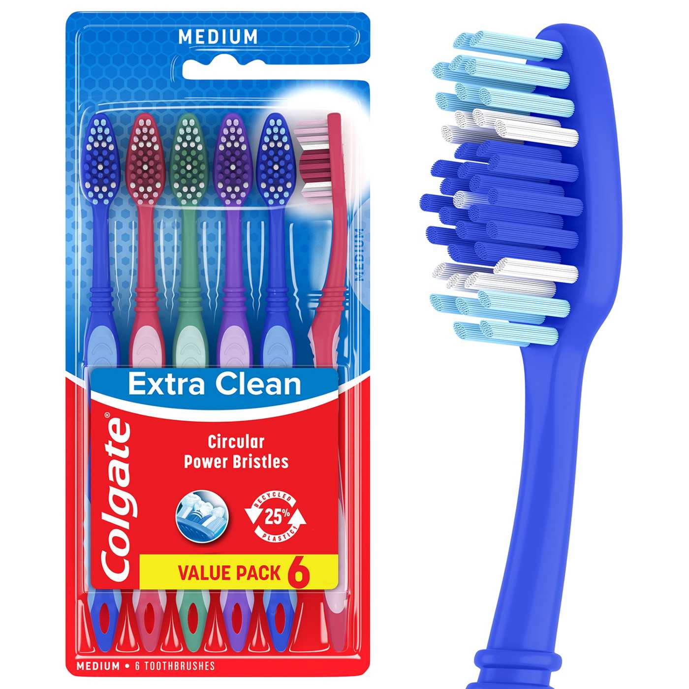 Colgate Extra Clean Toothbrushes - Medium; image 6 of 8