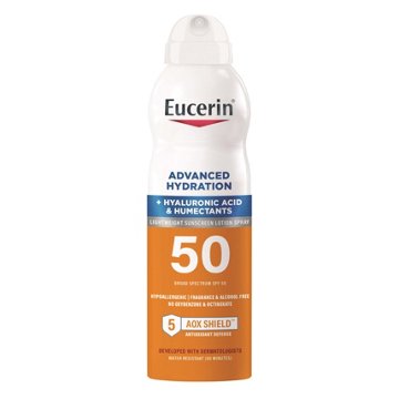 Eucerin Advanced Hydration Lightweight Sunscreen Lotion Spray SPF 50, 6 oz