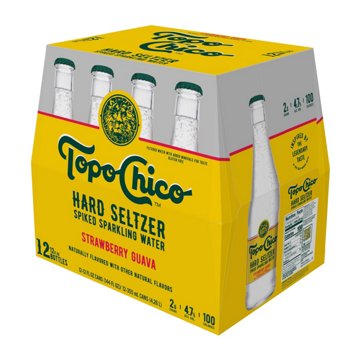 Topo Chico Strawberry Guava Hard Seltzer 12 pk Bottles, 12 oz