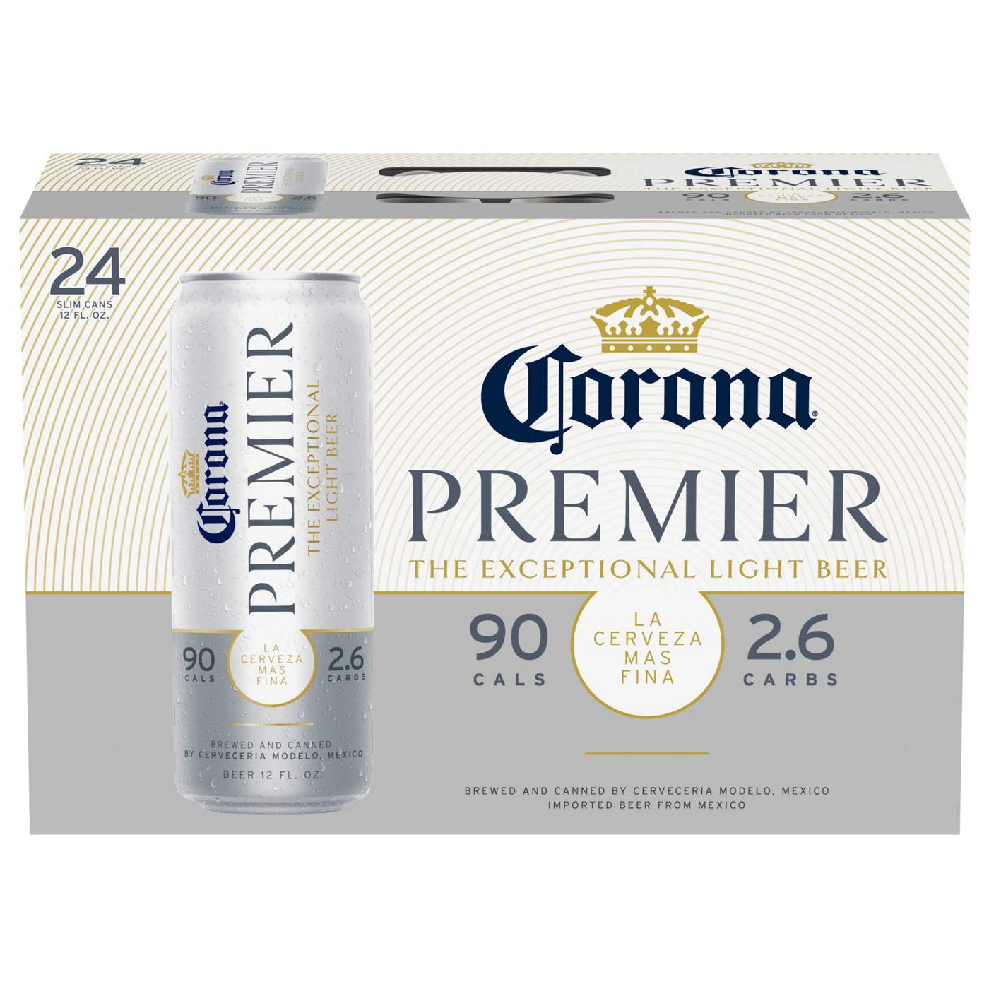 Corona Premier Mexican Lager Import Lower Calorie Light Beer, 24 pk; image 1 of 6