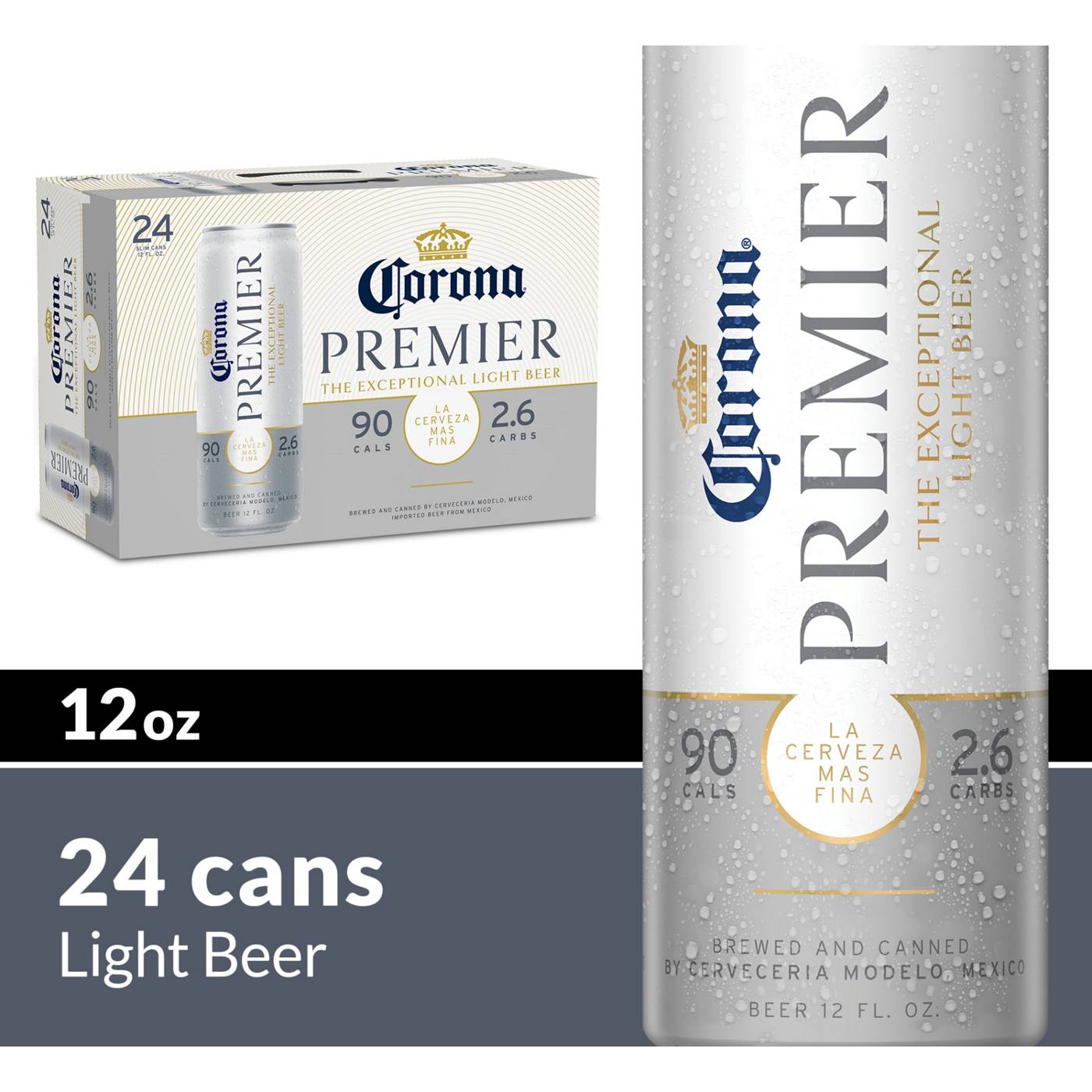 Corona Premier Mexican Lager Import Light Beer 12 oz Cans, 24 pk; image 5 of 10