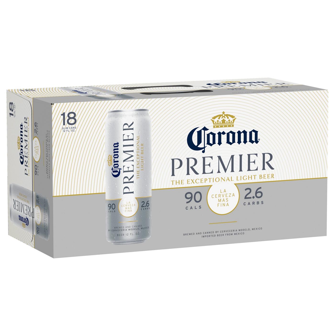 Corona Premier Mexican Lager Import Light Beer 12 oz Cans, 18 pk; image 1 of 9