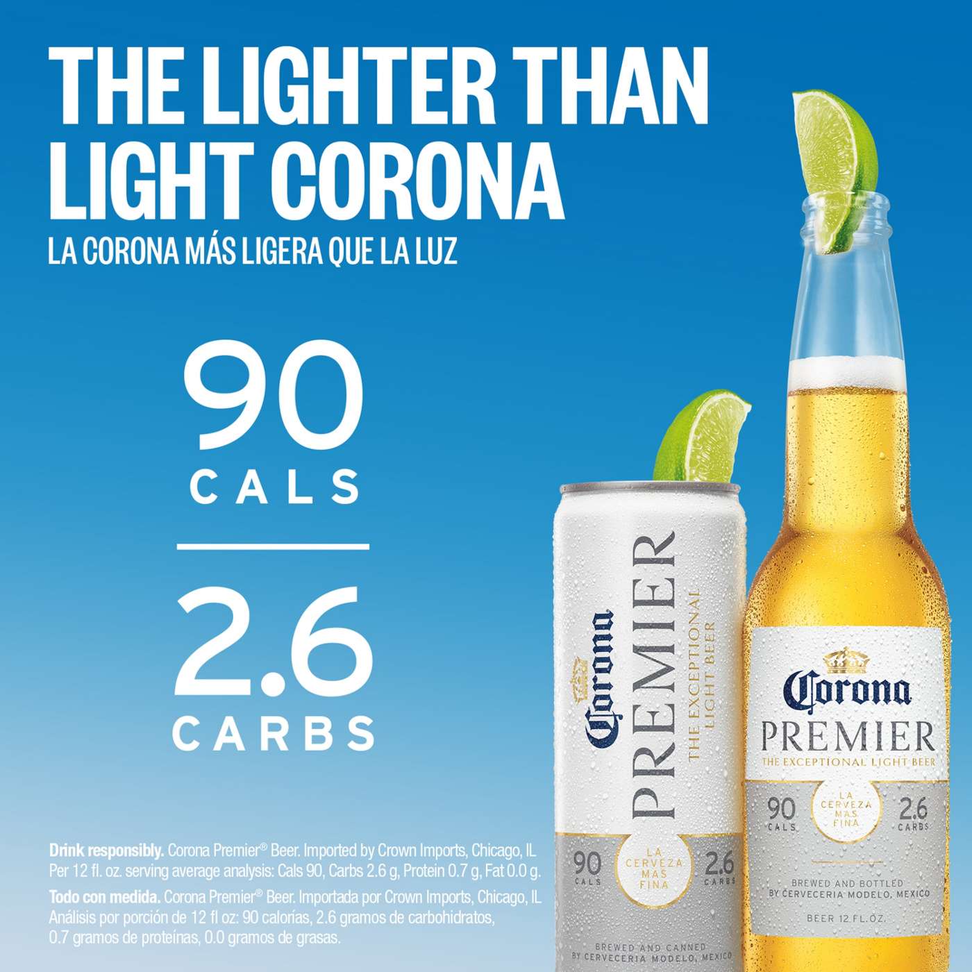 Corona Premier Mexican Lager Import Lower Calorie* Light Beer; image 4 of 6