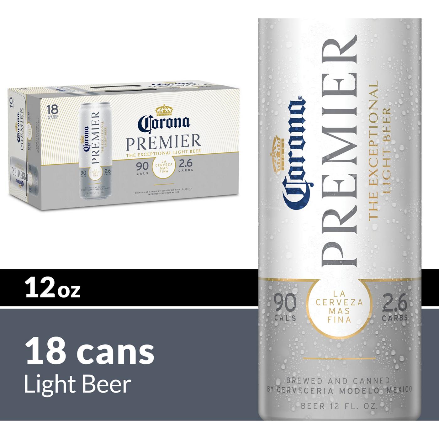 Corona Premier Mexican Lager Import Light Beer 12 oz Cans, 18 pk; image 8 of 9