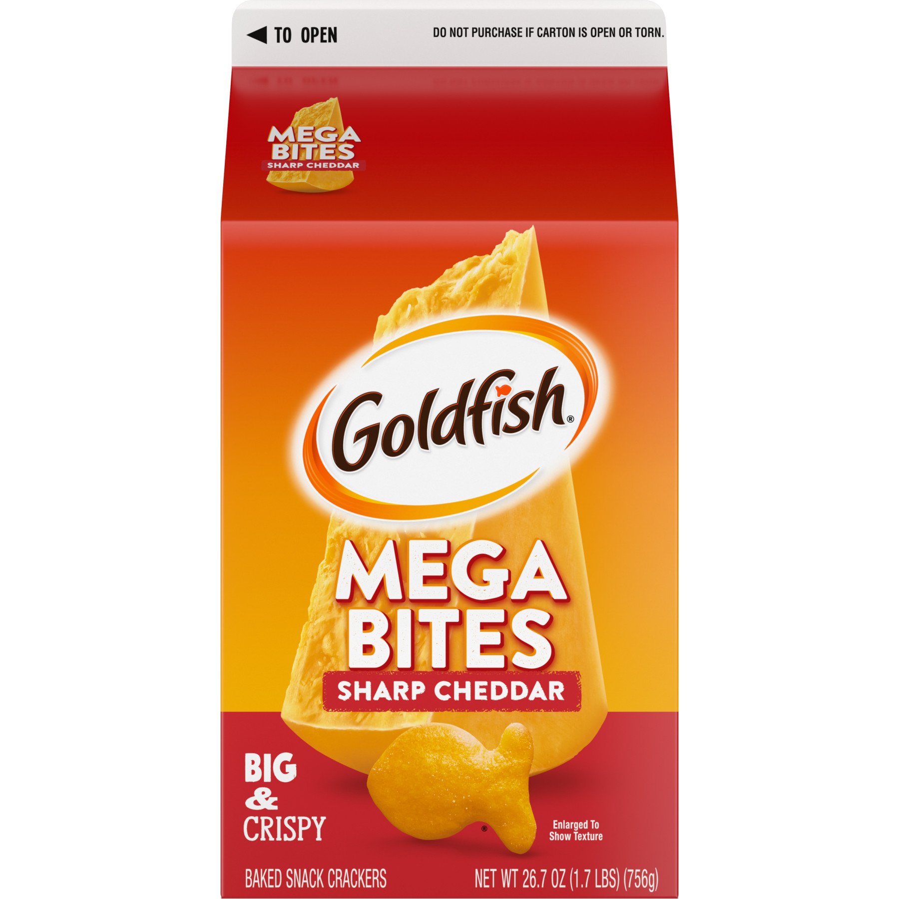 Pepperidge Farms Goldfish Mega Bite Sharp Cheddar Baked Snack Crackers Shop Crackers