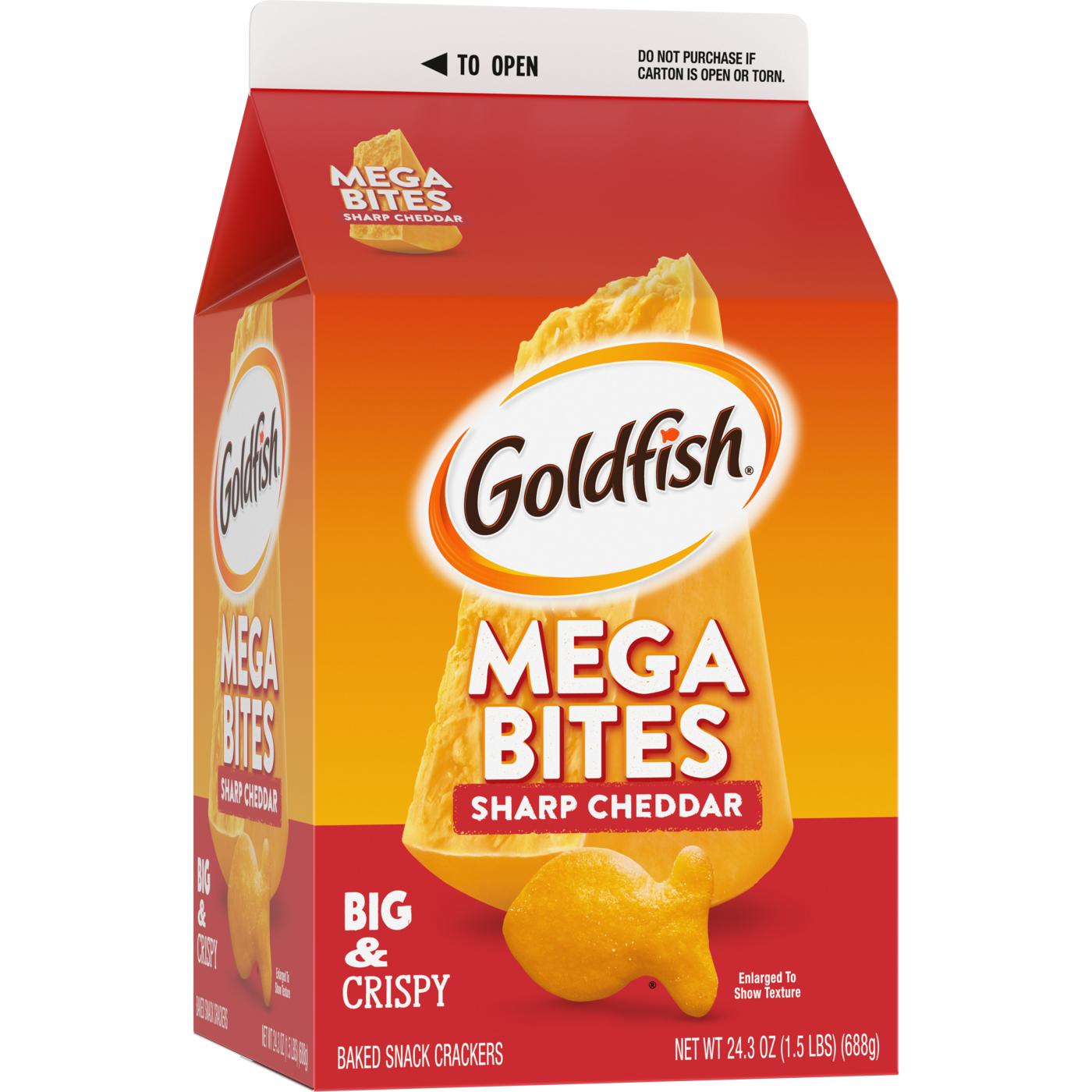 Pepperidge Farm Goldfish Mega Bites Sharp Cheddar Crackers; image 2 of 18