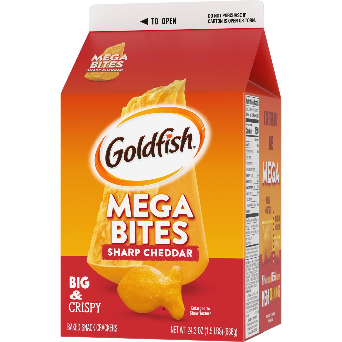 Pepperidge Farm Goldfish Mega Bites Sharp Cheddar Crackers; image 7 of 18