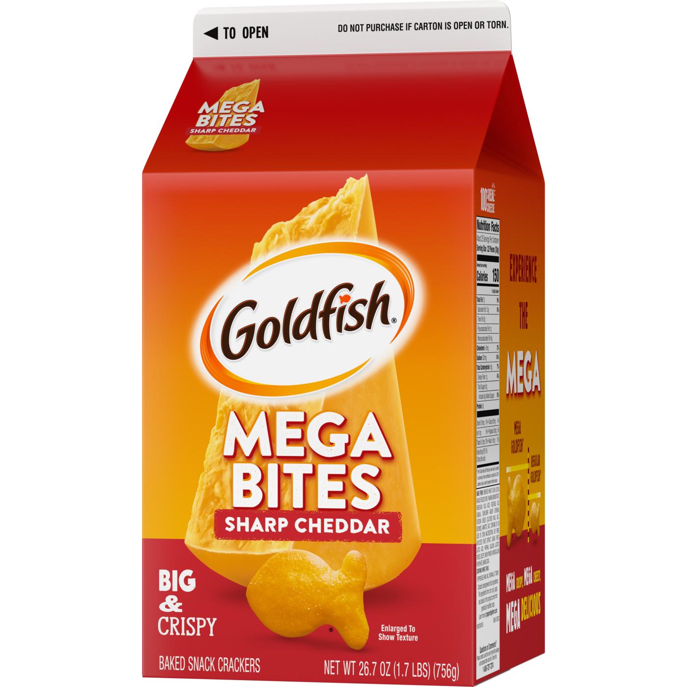 Pepperidge Farm Goldfish Mega Bites Sharp Cheddar Crackers; image 13 of 18