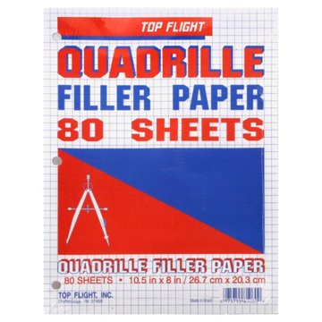 Top Flight Quad Filler Paper, 10.5 x 8 in, 80 ct