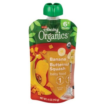 H-E-B Baby Organics Food Pouch – Banana Butternut Squash, 4 oz