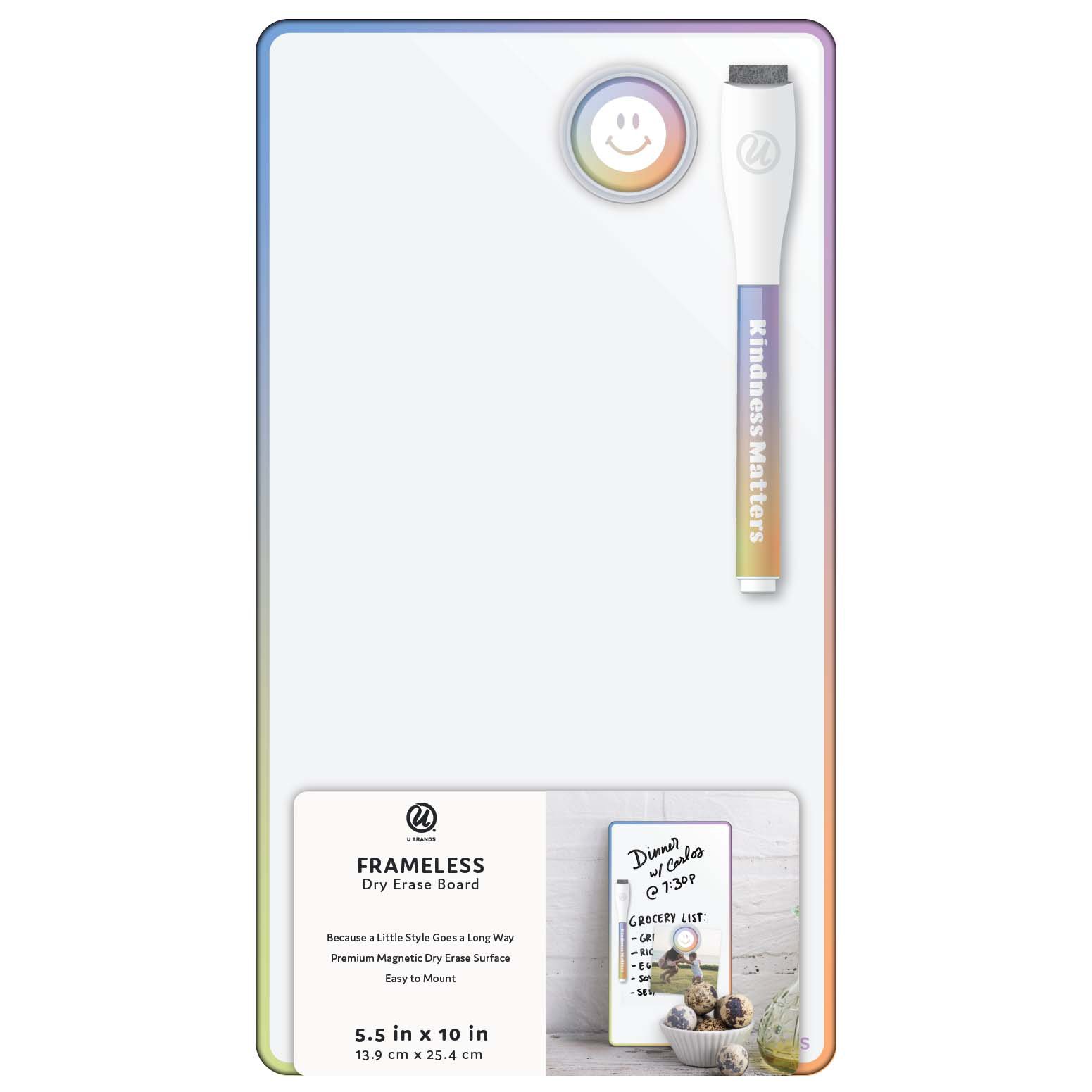 U Brands Happy Horizons Frameless Dry Erase Board Shop