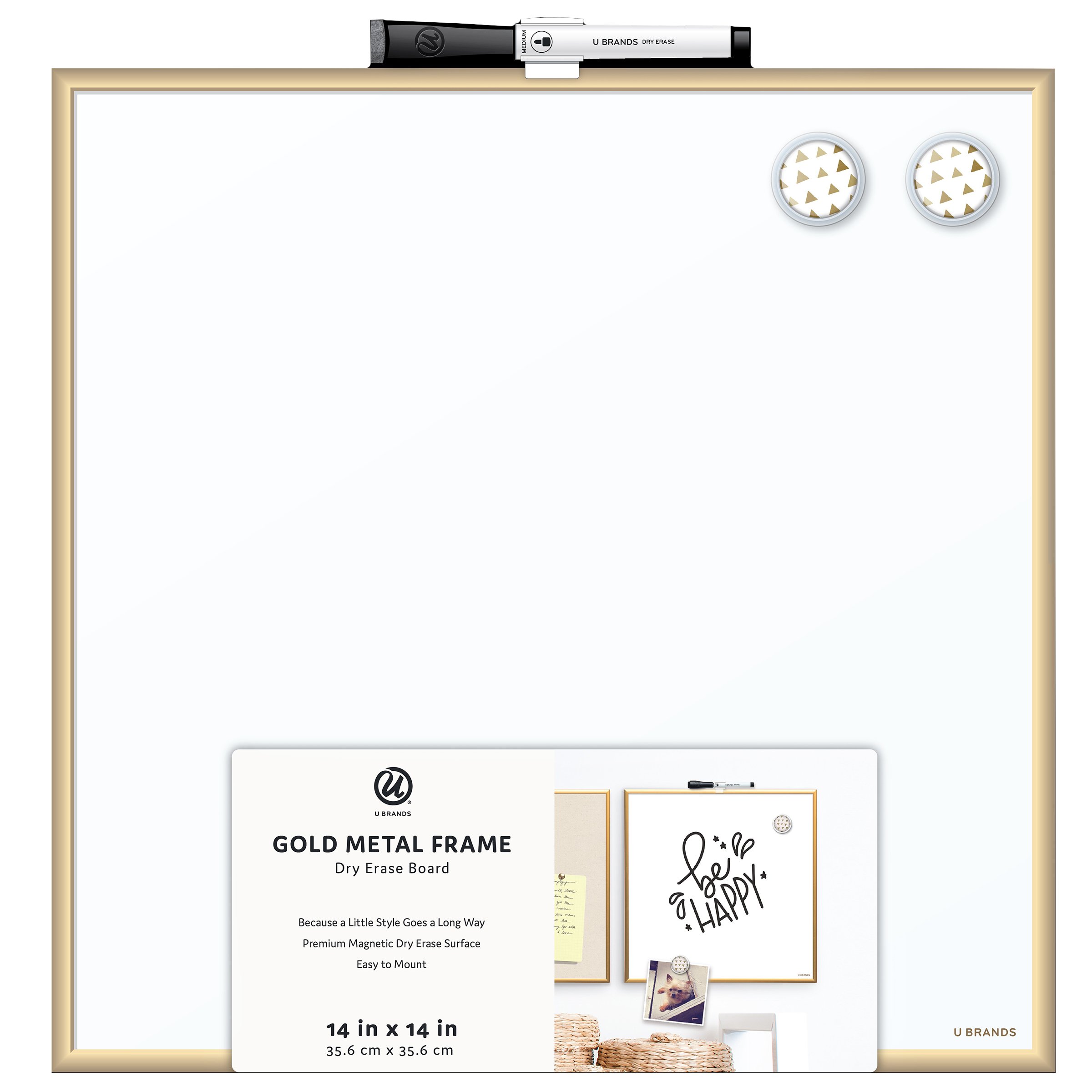 U Brands Gold Metal Frame Dry Erase Board Shop Bulletin & dryerase