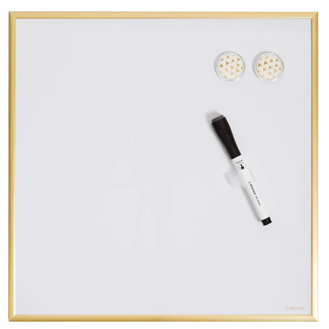U Brands Gold Metal Frame Square Dry Erase Board Shop Bulletin & Dry