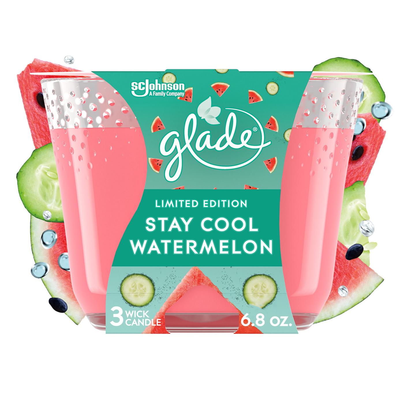 Glade Stay Cool Watermelon 3 Wick Candle; image 1 of 2