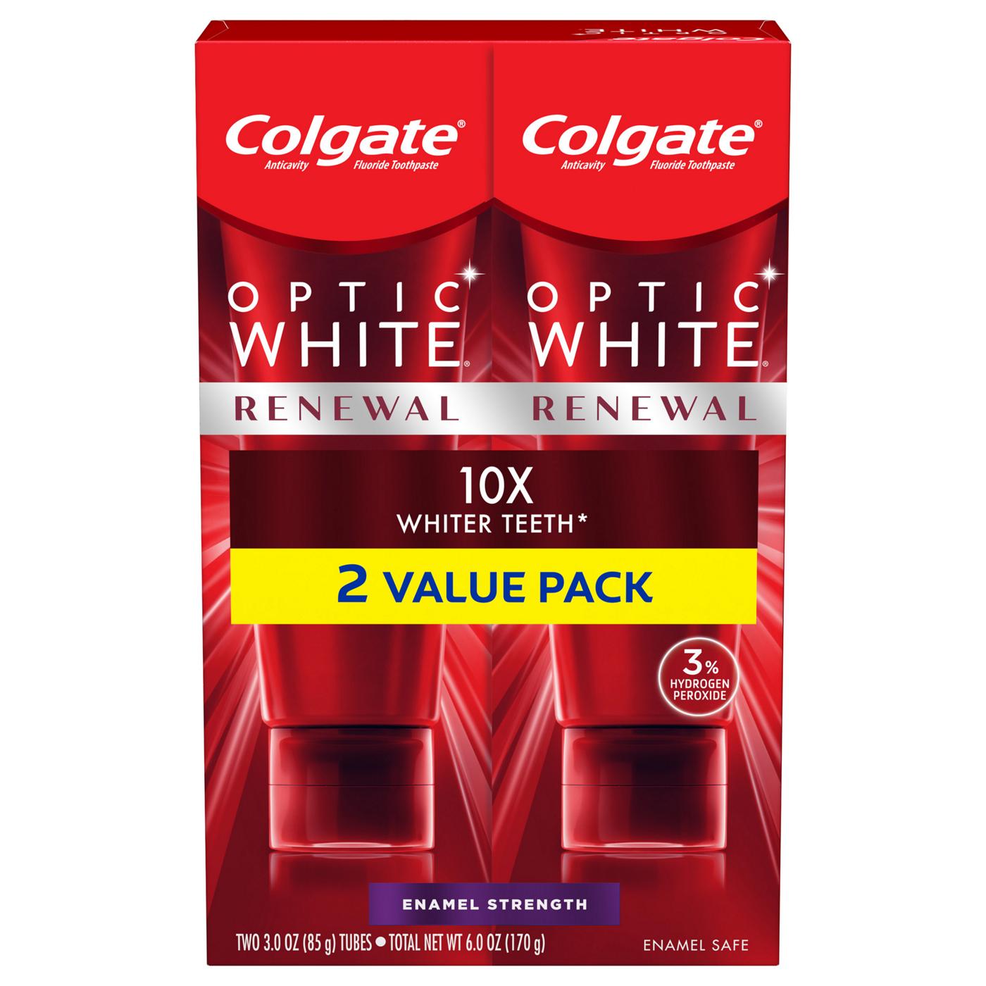 Colgate Optic White Renewal Anticavity Toothpaste 2 pk - Enamel Strength; image 1 of 8