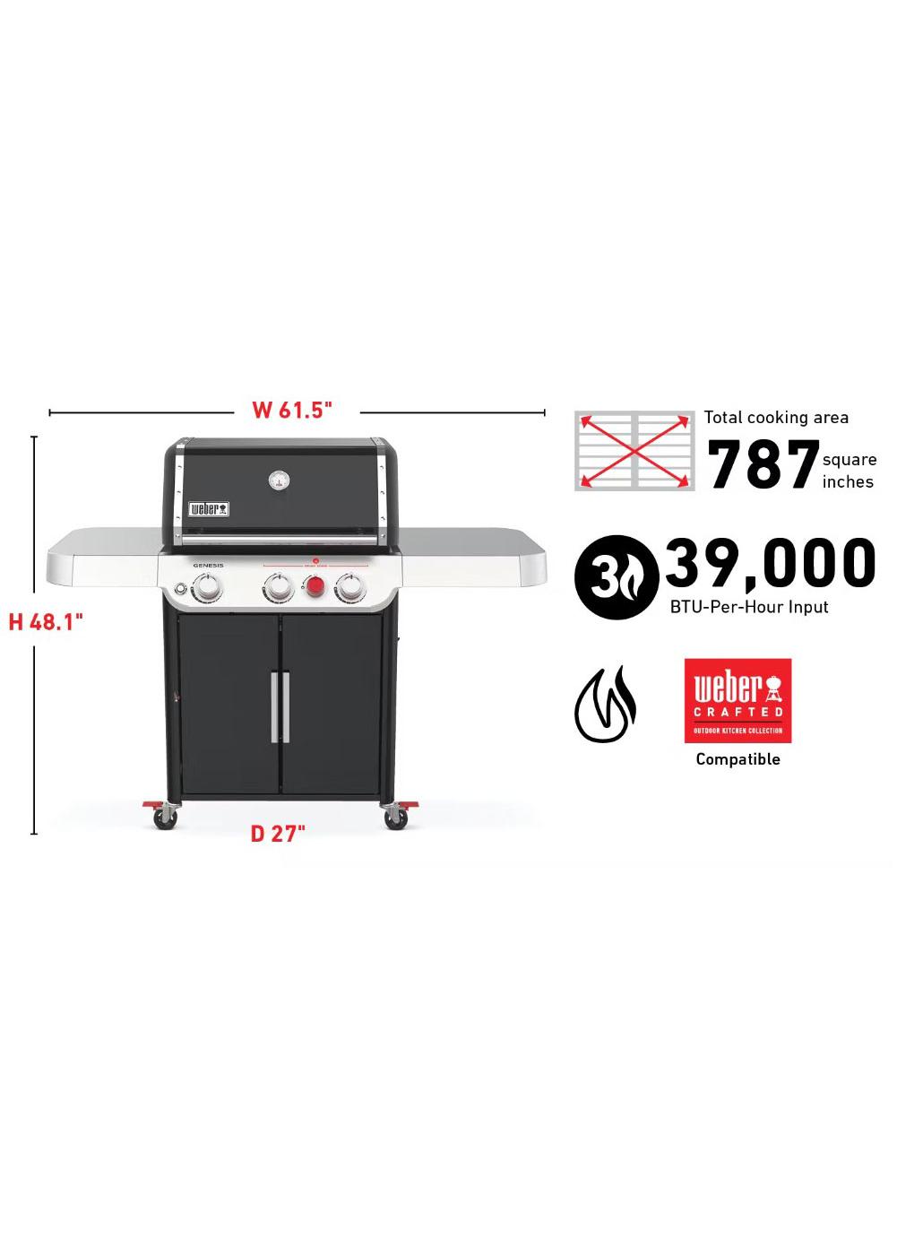 Weber Genesis E325s Gas Grill Black Shop Grills & smokers at HEB