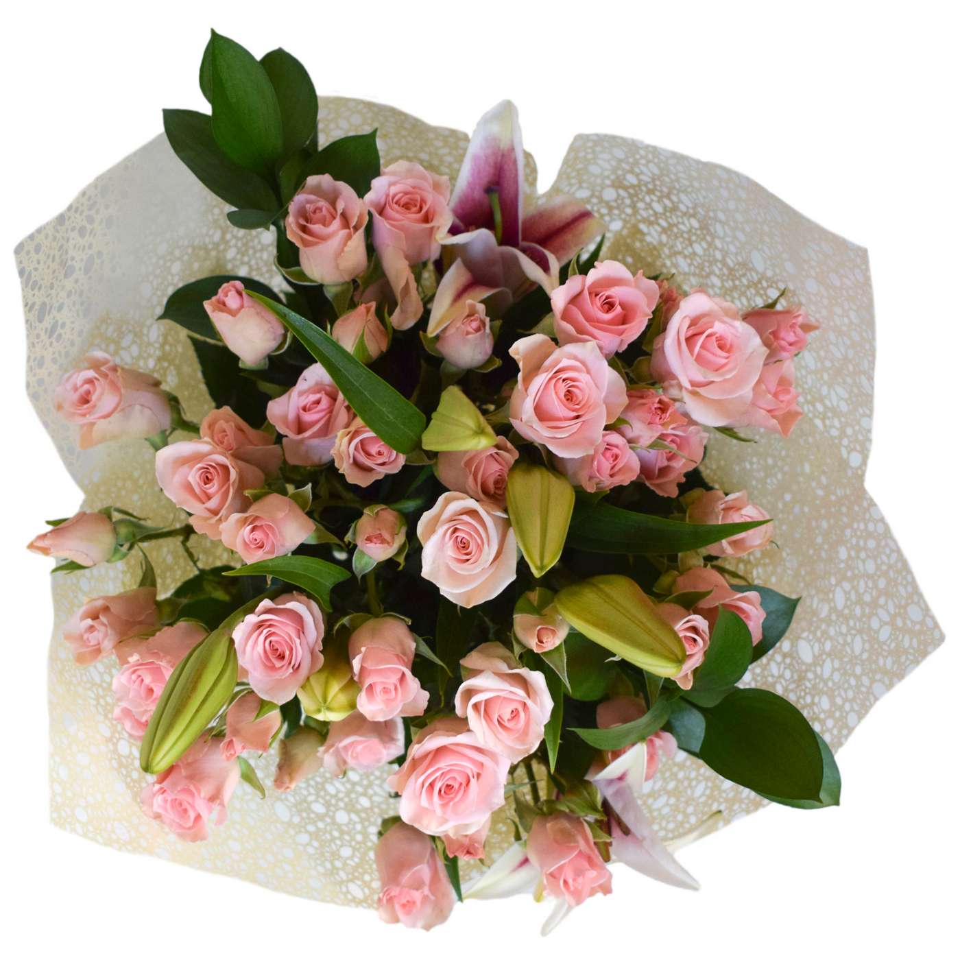 BLOOMS by H-E-B Spray Rose and Lily Floral Bouquet - Shop Flowers ...