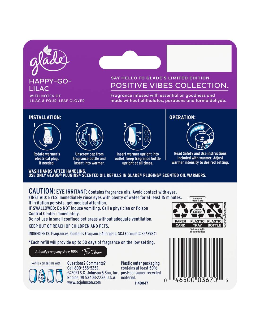 Glade PlugIns Scented Oil Air Freshener Refills - Happy Go Lilac; image 2 of 2
