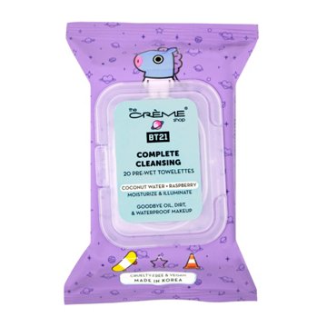 The Crème Shop Cleansing Makeup Towelettes Coconut Water & Raspberry, 20 ct
