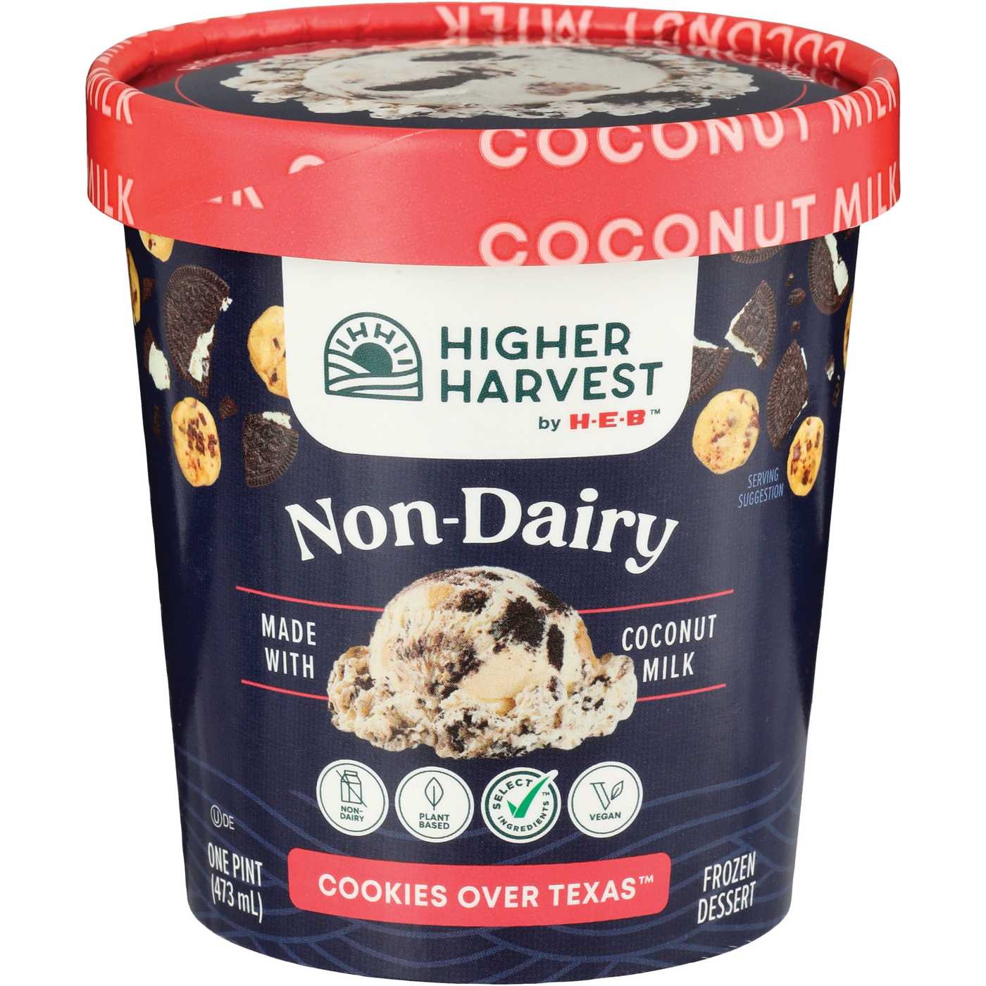 Higher Harvest by H-E-B Non-Dairy Frozen Dessert - Cookies Over Texas; image 1 of 2