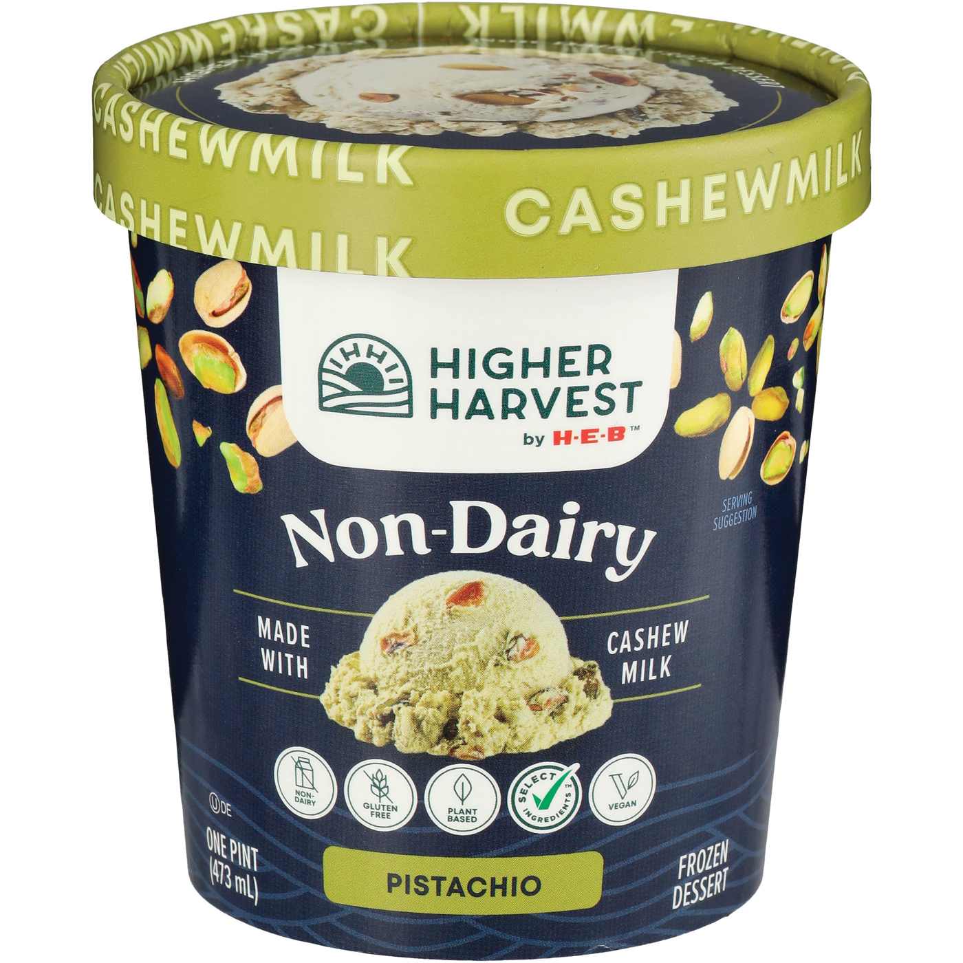 Higher Harvest by H-E-B Non-Dairy Frozen Dessert - Pistachio; image 1 of 2