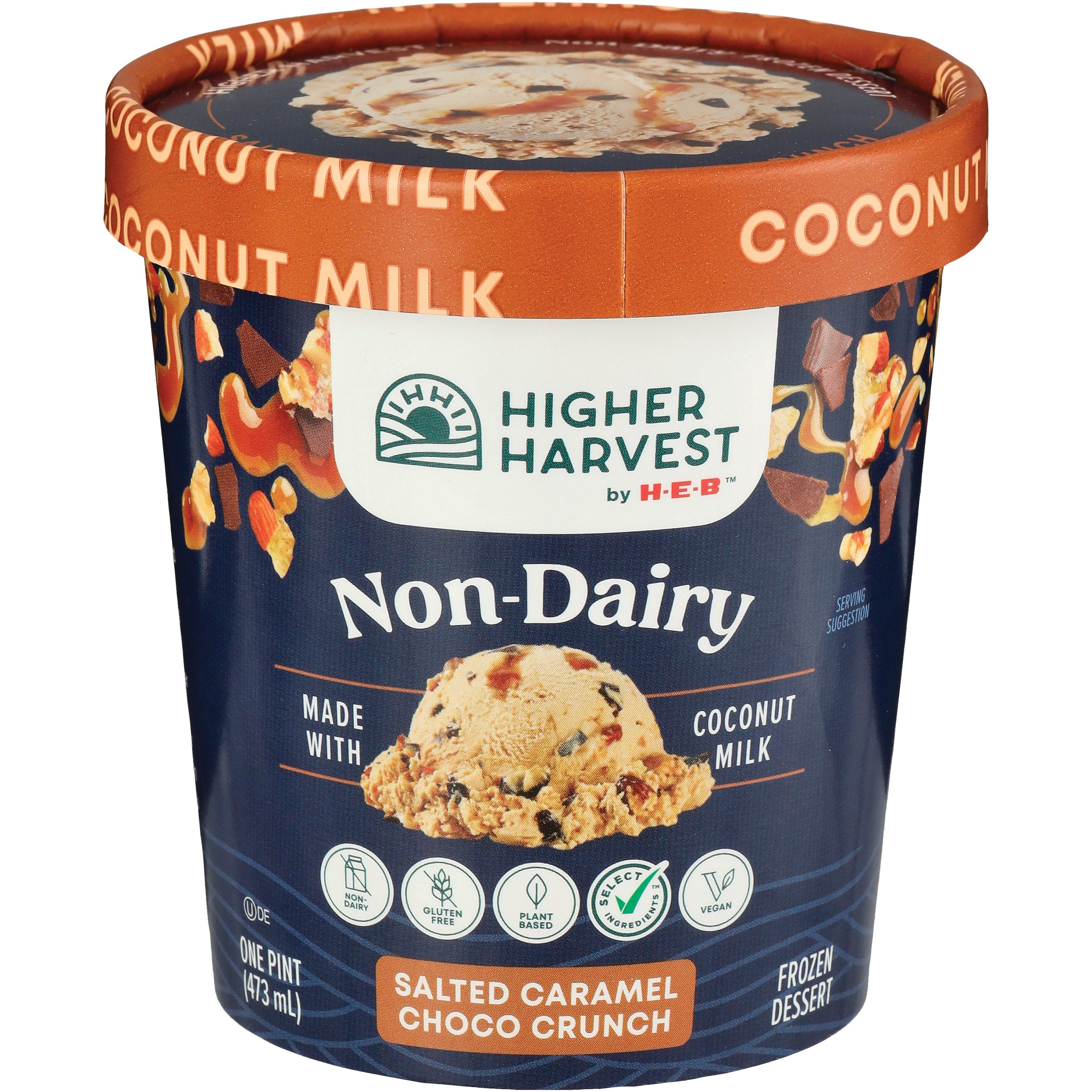 Higher Harvest By H-E-B Non-Dairy Frozen Dessert – Salted Caramel Choco ...