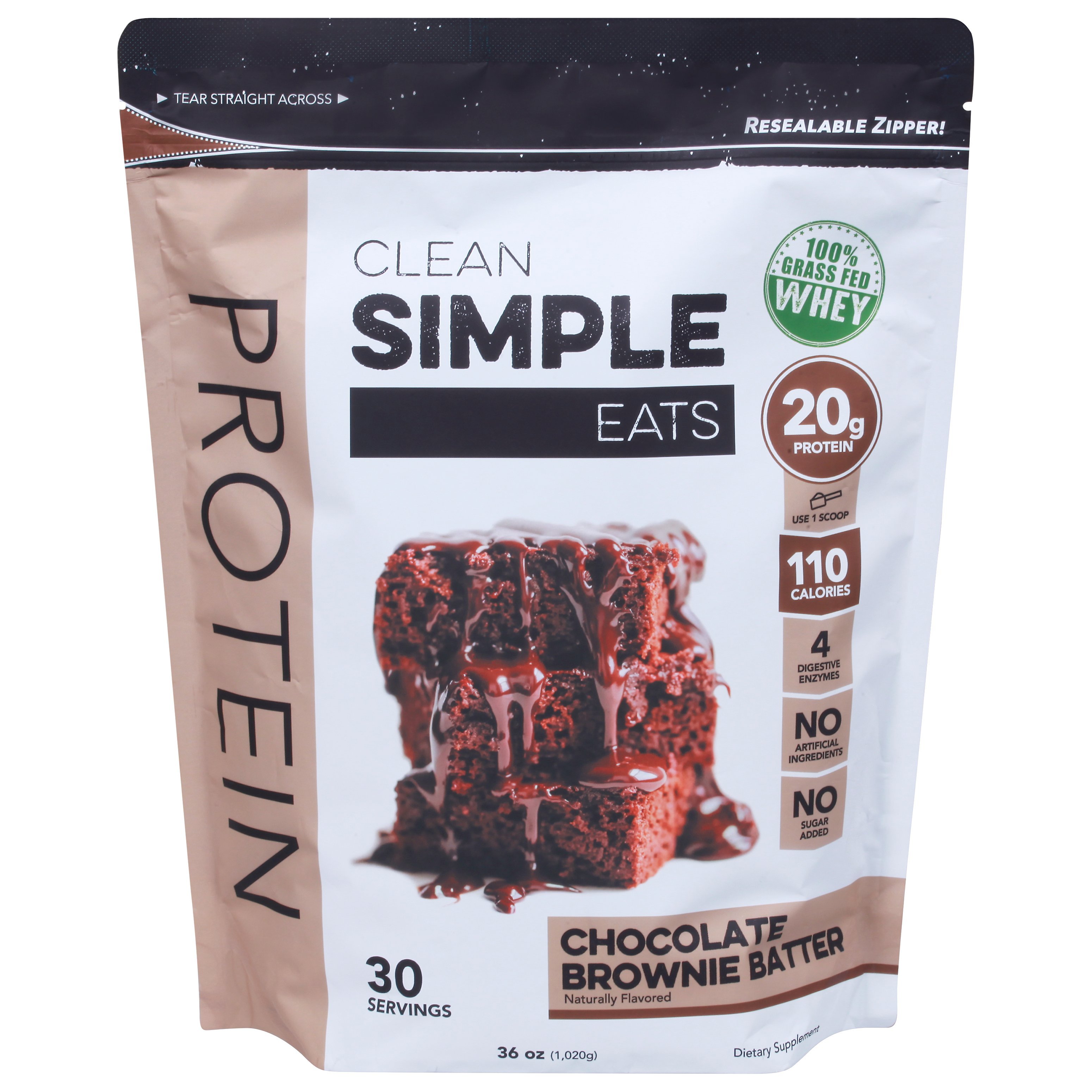 Clean Simple Eats 20g Protein Powder Chocolate Brownie Batter Shop
