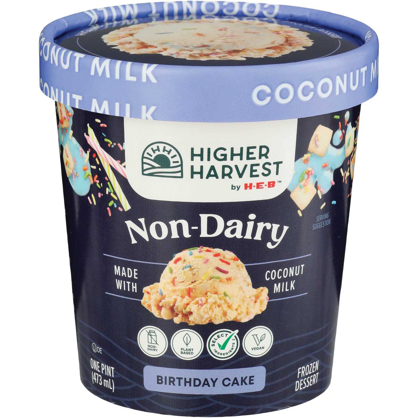 Higher Harvest by H-E-B Non-Dairy Frozen Dessert - Birthday Cake; image 1 of 2
