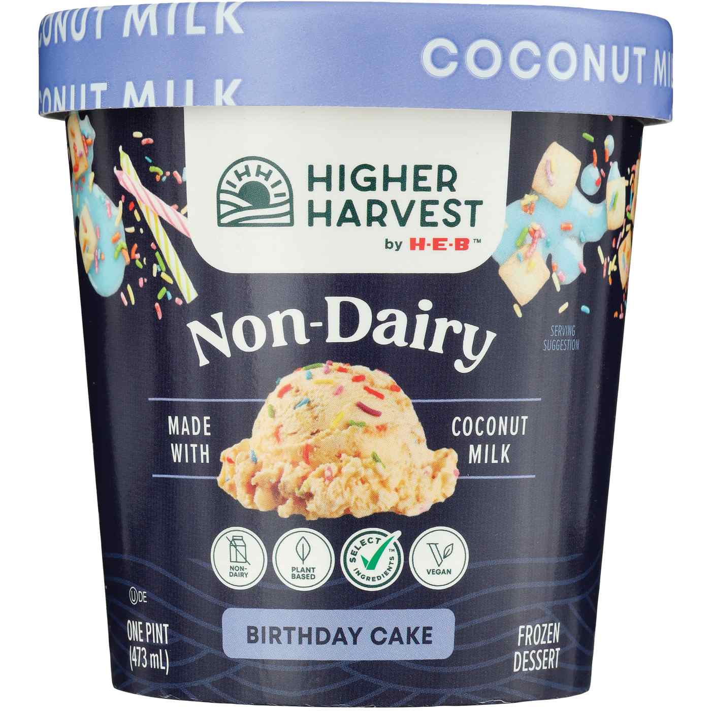Higher Harvest by H-E-B Non-Dairy Frozen Dessert - Birthday Cake; image 2 of 2