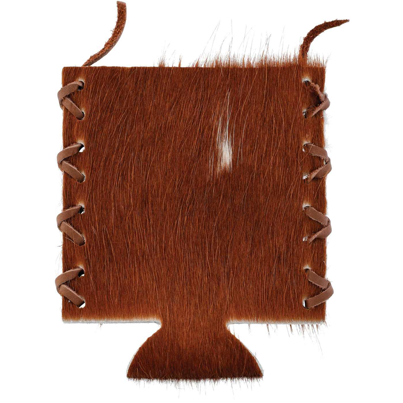 Texas Proud Brindle Brown Cowhide Koozie with Leather Lacing; image 1 of 2