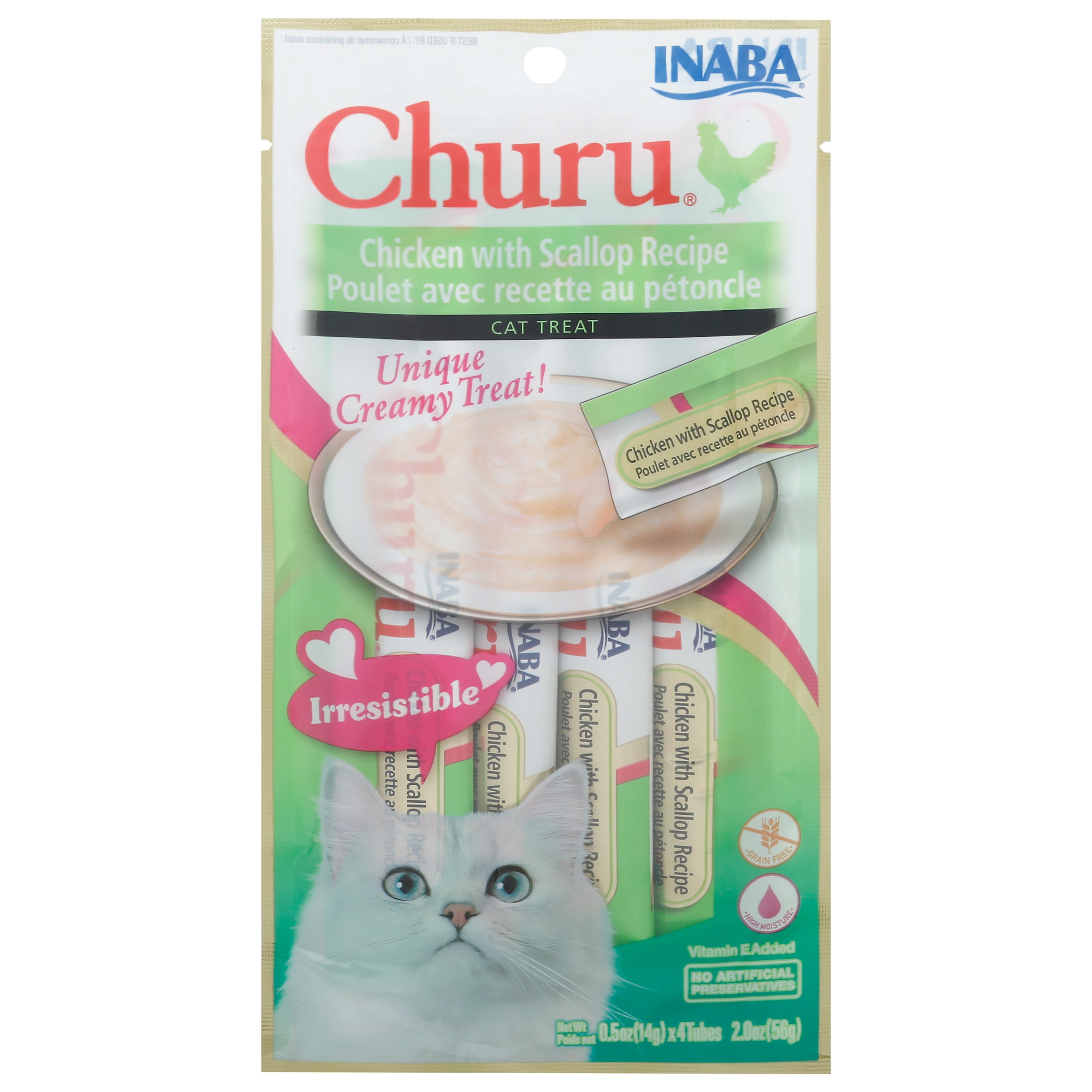 Inaba Churu Chicken & Scallop Recipe Cat Treats Shop Cats at HEB