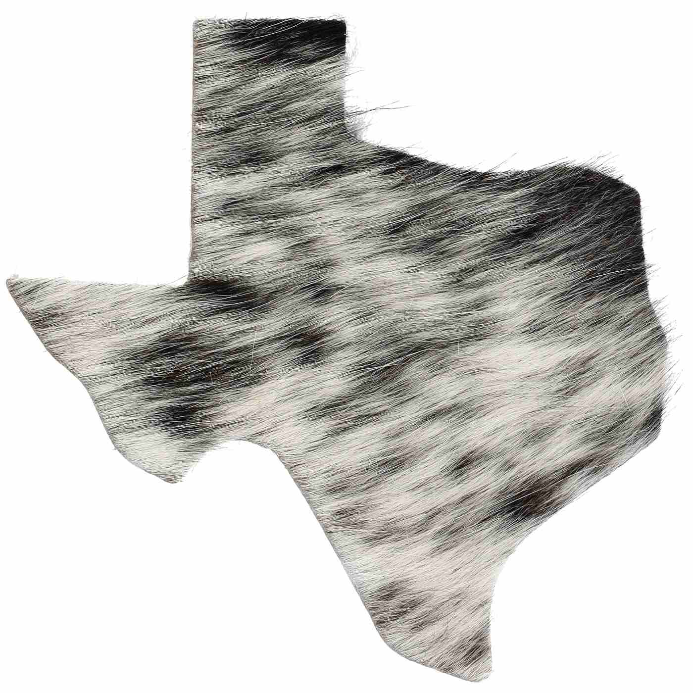 Texas Proud Black & White Lone Star State Cowhide Coaster; image 1 of 2