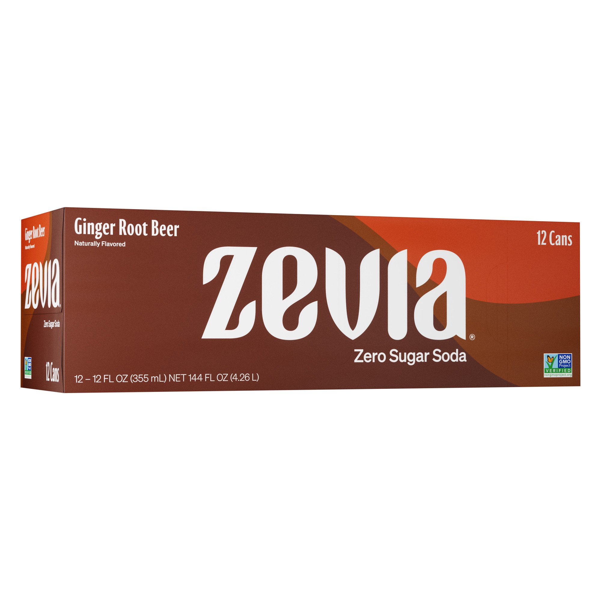 Zevia Zero Sugar Ginger Root Beer Soda 12 Pk Cans - Shop Soda At H-E-B