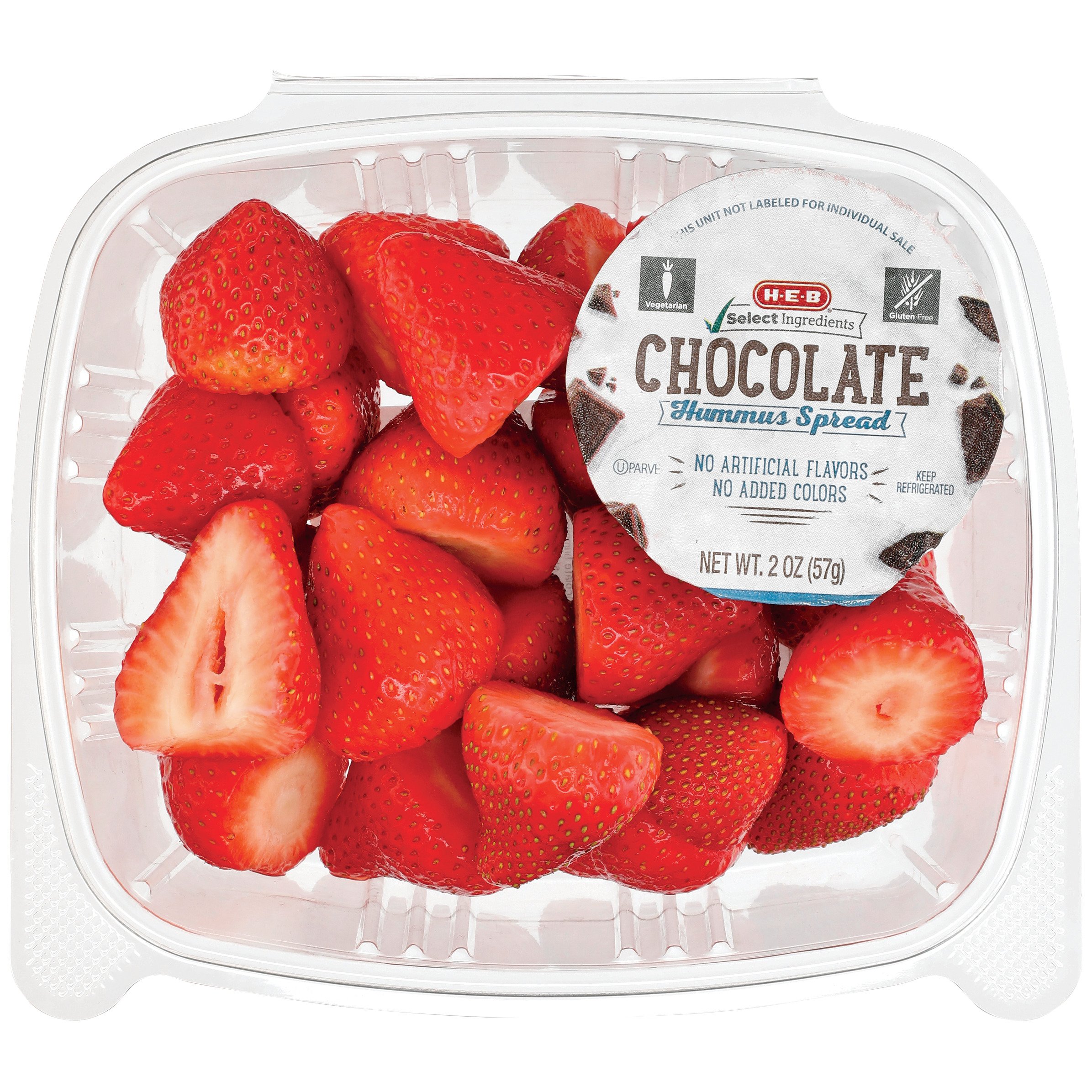 HEB Fresh Cut Strawberries & Chocolate Hummus Spread Shop Berries