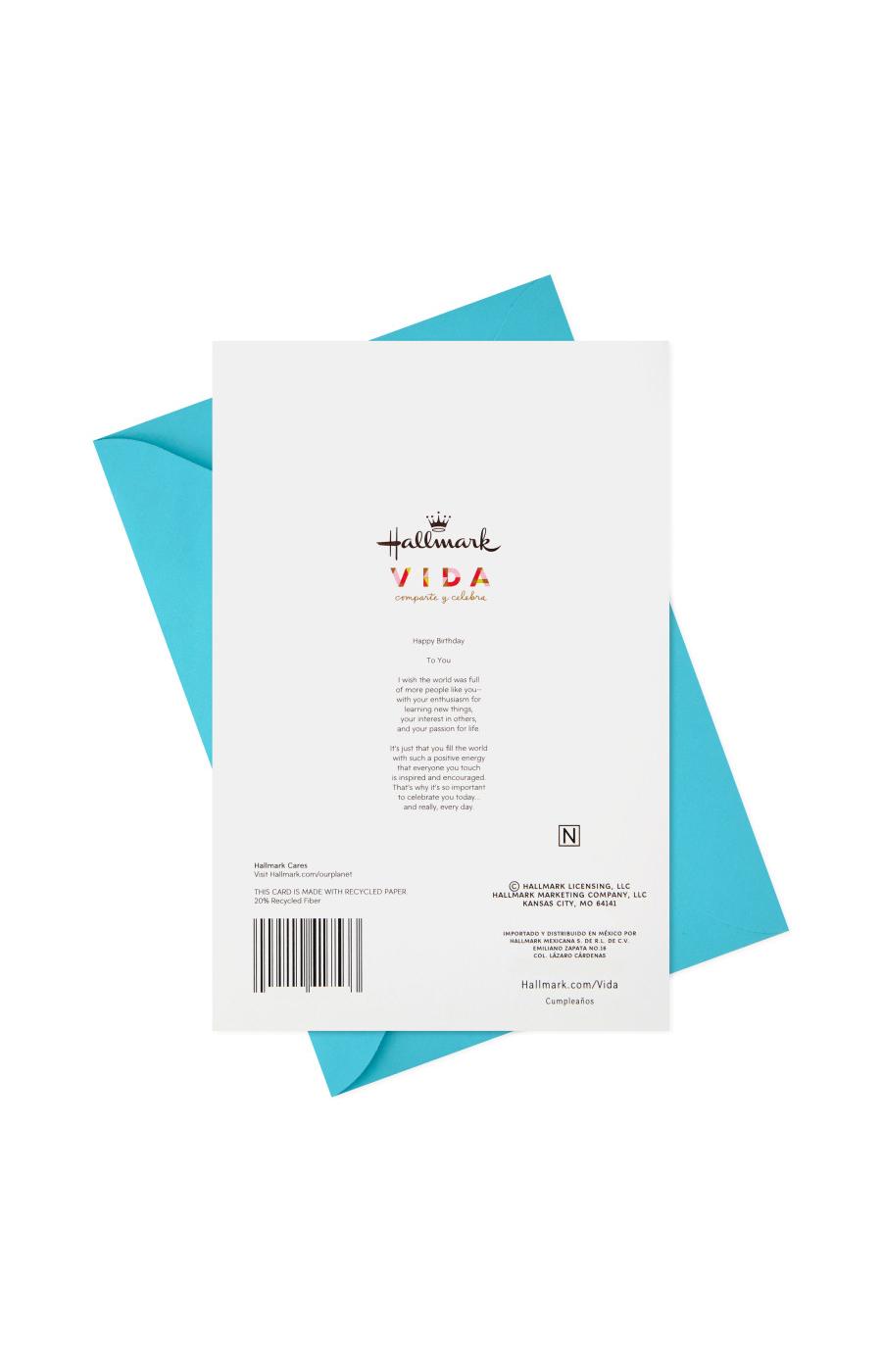 Hallmark Vida Feliz Cumpleaños Spanish Birthday Card - E44, E26 - Shop ...