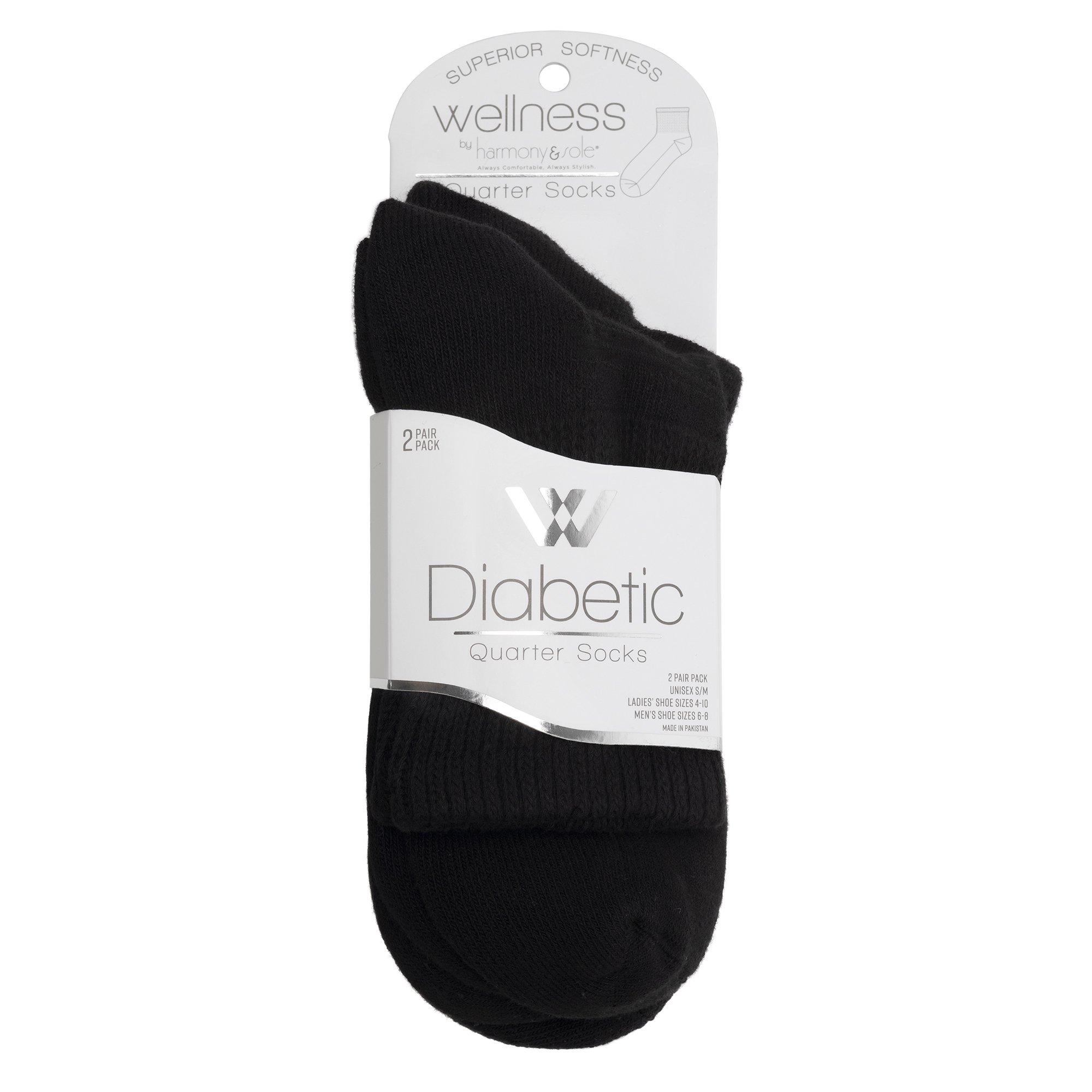 Pack of 2 pairs of black ankle socks for women