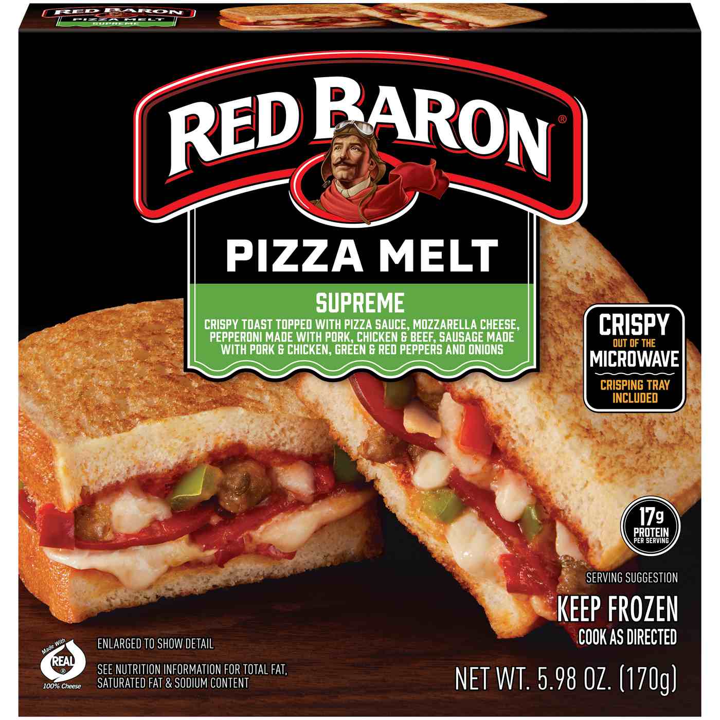 Red Baron Pizza Melt Frozen Sandwich - Supreme; image 1 of 2