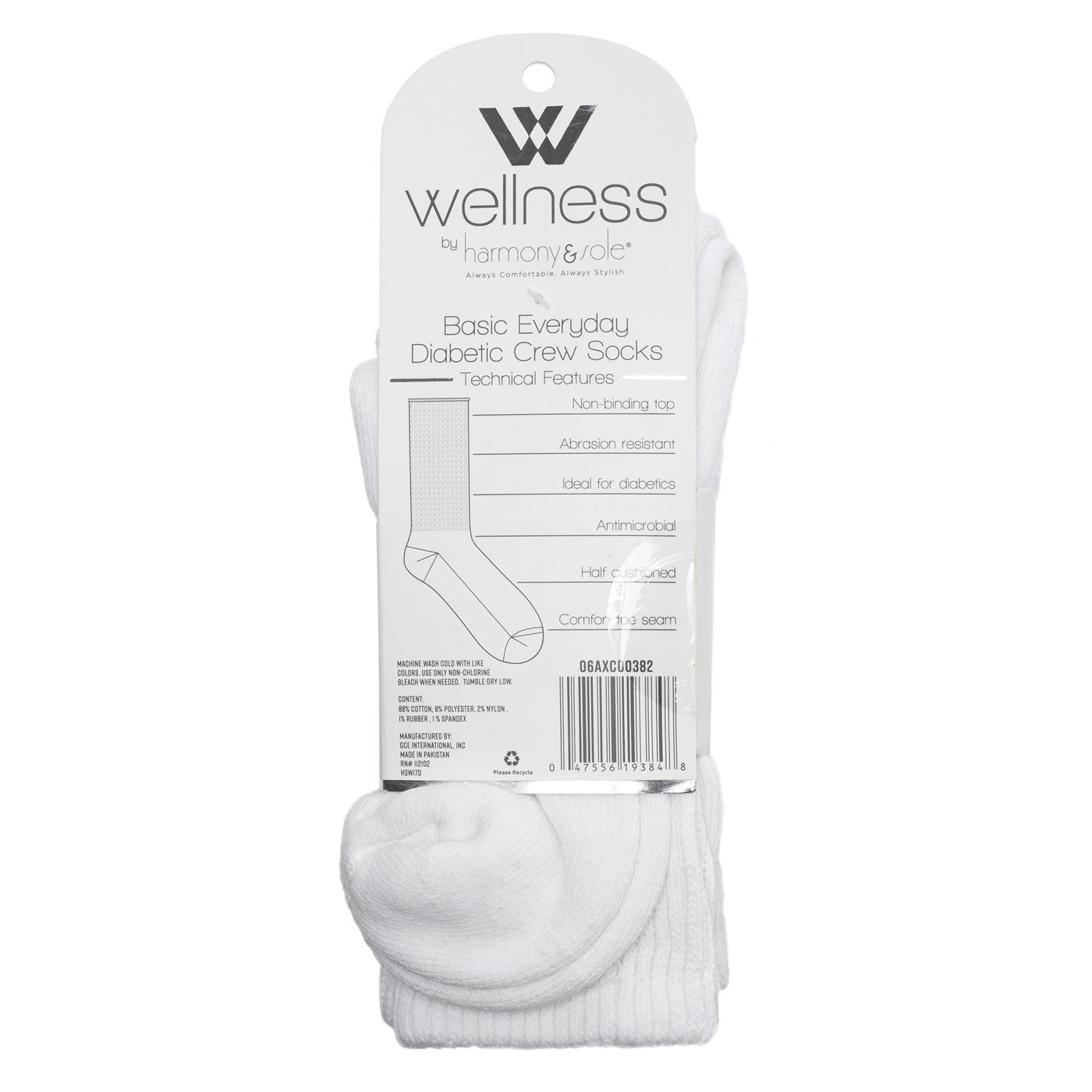 Wellness by Harmony & Sole Everyday Diabetic Crew Sock Unisex - White - 2  Pairs - Shop Kits & Supplies at H-E-B