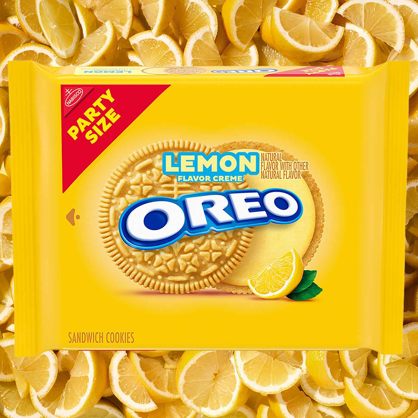 OREO Lemon Creme Sandwich Cookies Party Size; image 5 of 18