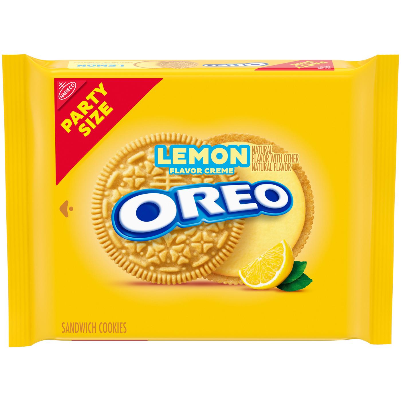 OREO Lemon Creme Sandwich Cookies Party Size; image 1 of 18